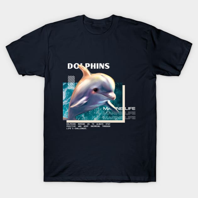 Marine Life - Dolphins T-Shirt by Cerverie